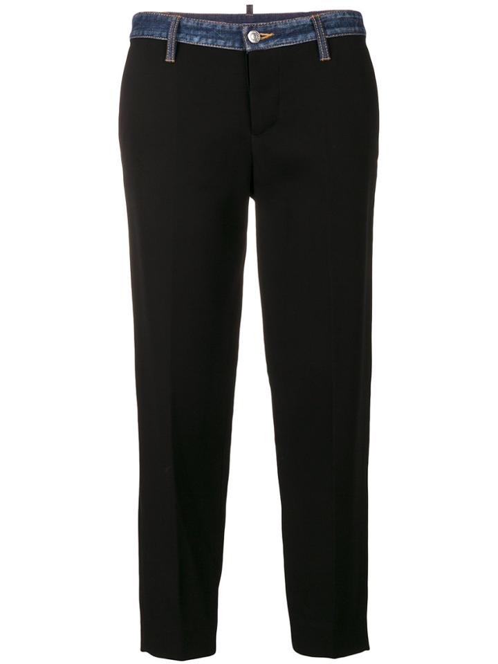 Dsquared2 Denim Trimmed Trousers - Black