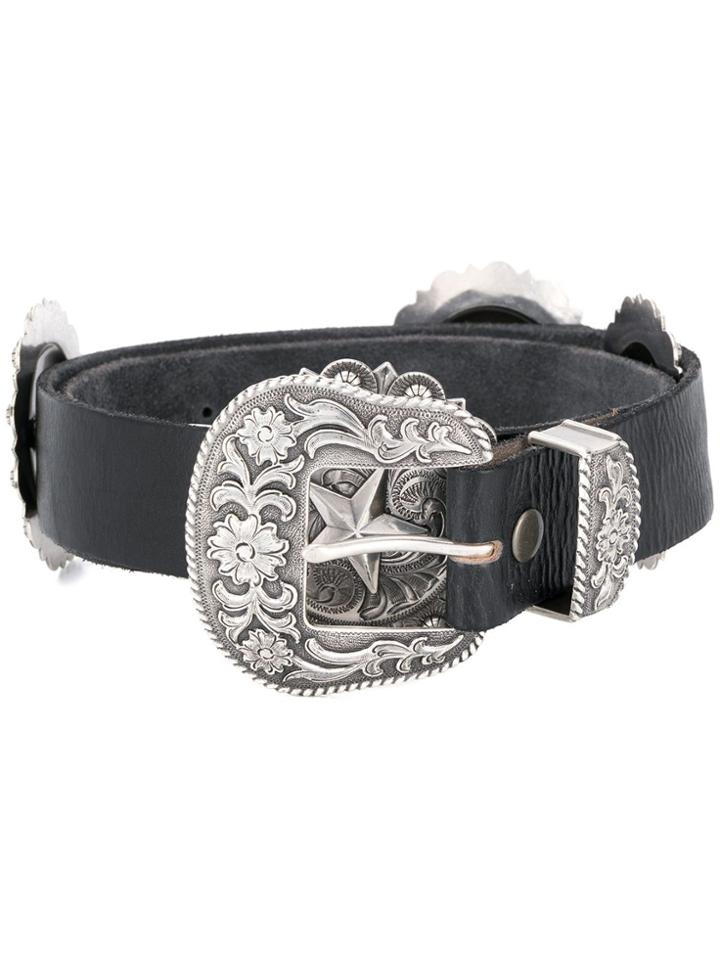 Jessie Western Star Plate Buckle Belt - Black