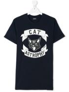 Diesel Kids Cat Astrophy Print T-shirt - Blue