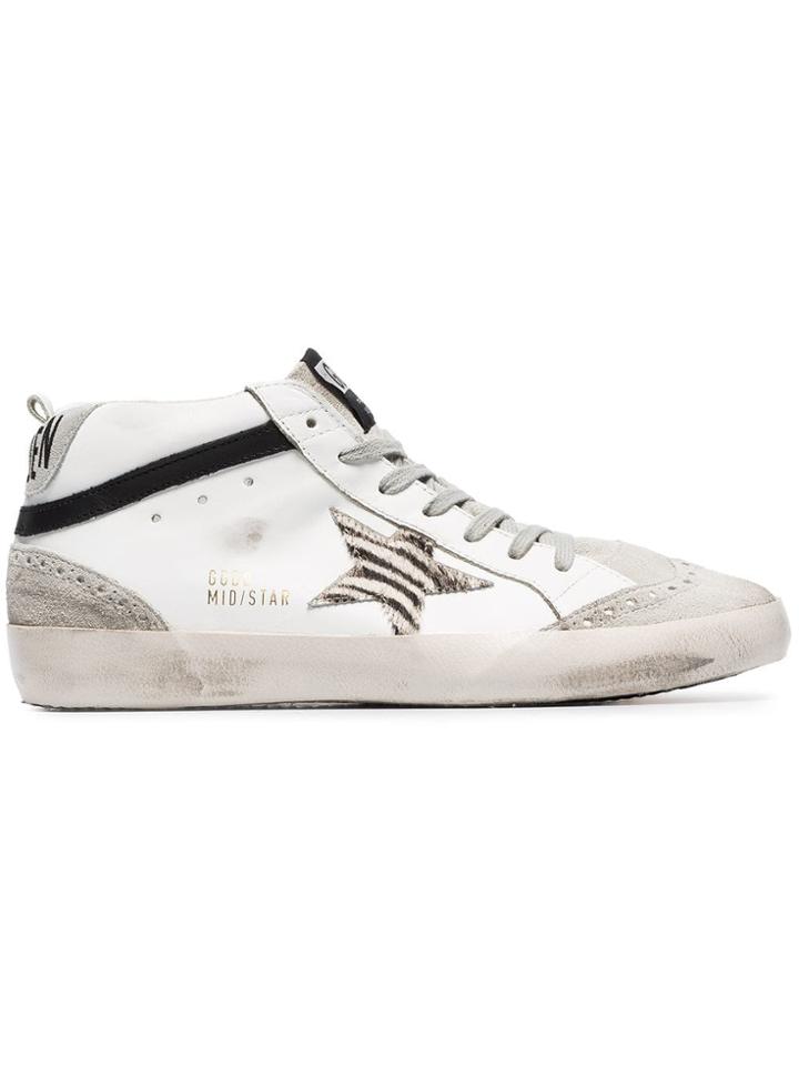 Golden Goose Deluxe Brand White Mid Star Leather Hi-top Sneakers