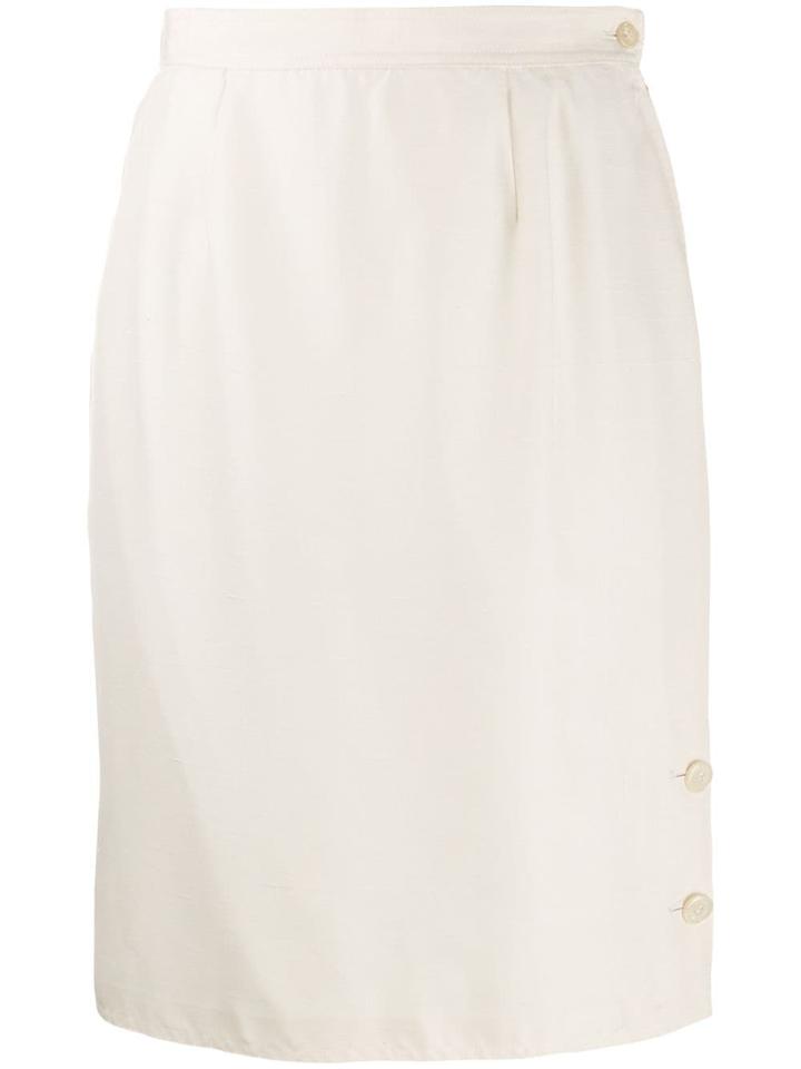 Valentino Vintage 1980's Straight Fit Skirt - White