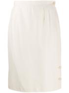 Valentino Vintage 1980's Straight Fit Skirt - White