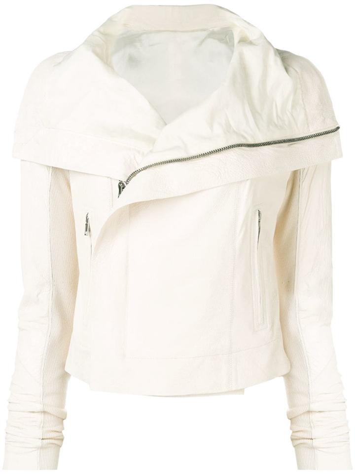 Rick Owens Deconstructed Leather Jacket - Neutrals