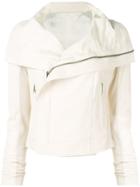 Rick Owens Deconstructed Leather Jacket - Neutrals