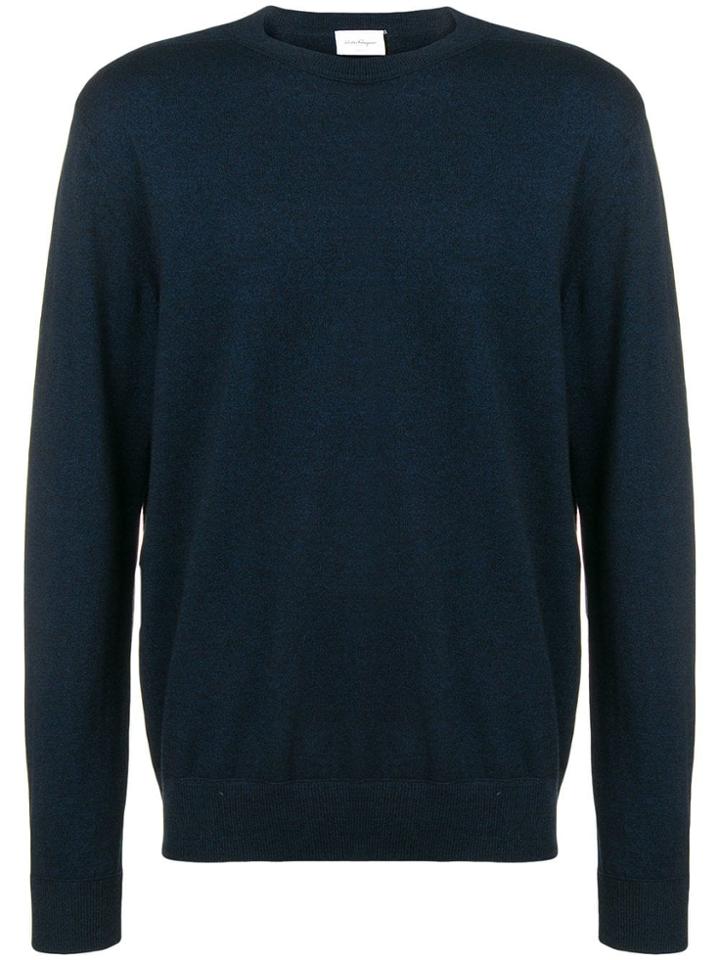 Salvatore Ferragamo Long-sleeve Fitted Sweater - Blue