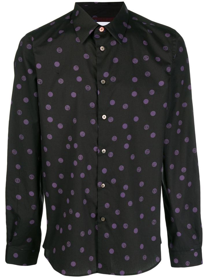 Ps Paul Smith Tailored-fit Polka Dot Shirt - Black