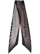 Rockins Skinny Graphic Print Scarf - Black