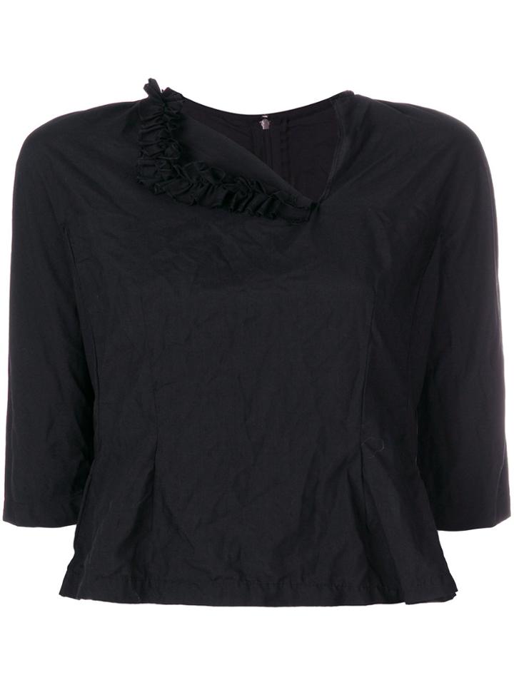 Comme Des Garçons Comme Des Garçons Cropped Asymmetrical Neck Blouse -