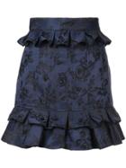 C/meo Ruffled Floral Skirt - Blue