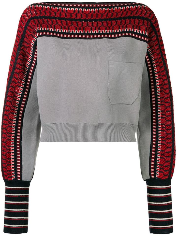 Temperley London Cropped Knit Sweatshirt - Grey