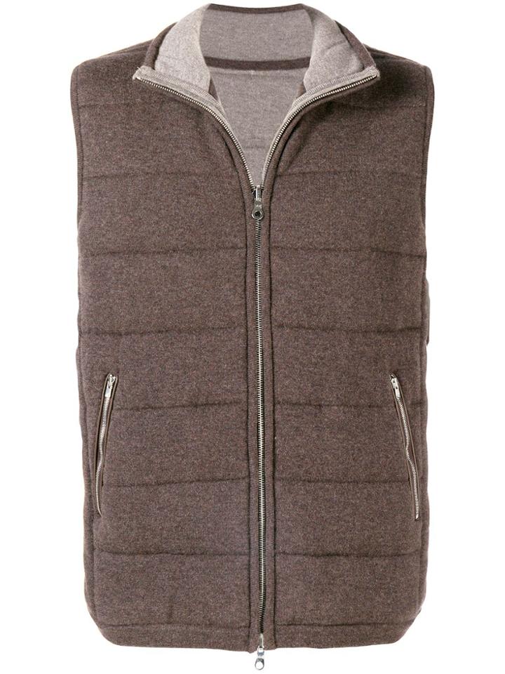 N.peal The Mall Quilted Gilet - Brown