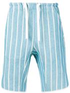 Corelate Drawstring Striped Shorts - Blue