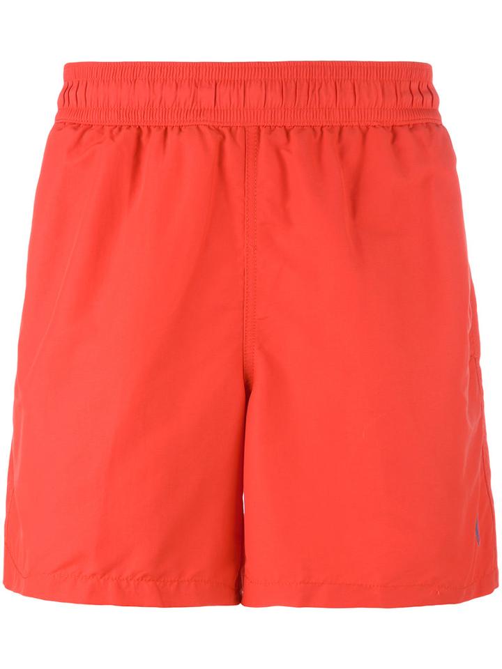 Polo Ralph Lauren Embroidered Logo Swim Shorts, Men's, Size: Large, Red, Nylon/polyester