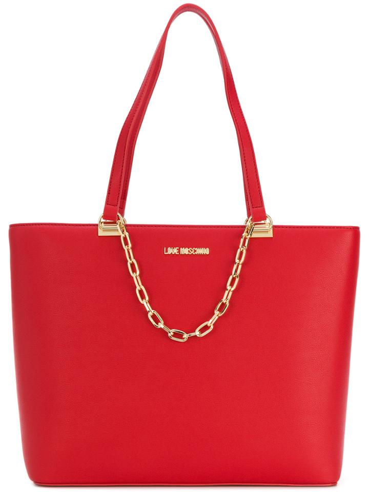 Love Moschino Chain Strap Tote - Red