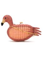 Serpui Straw 'flamingo' Clutch - Pink & Purple