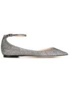 Jimmy Choo Lucy Ballerinas, Women's, Size: 38, Grey, Metallic Fibre/leather