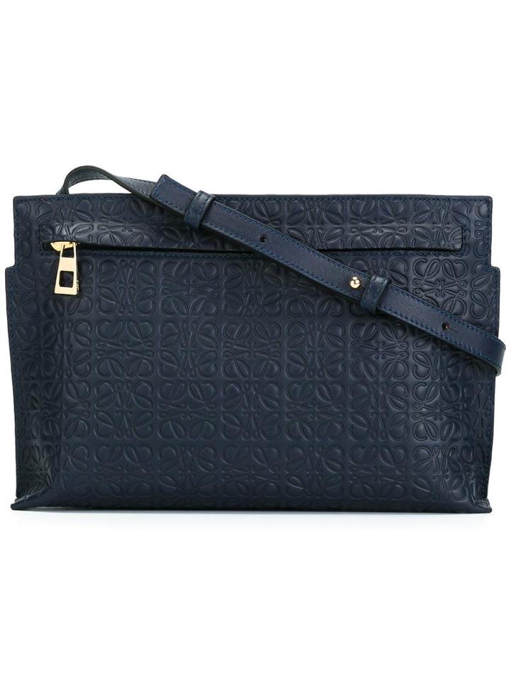 Loewe Embossed Logo Crossbody Bag, Women's, Blue