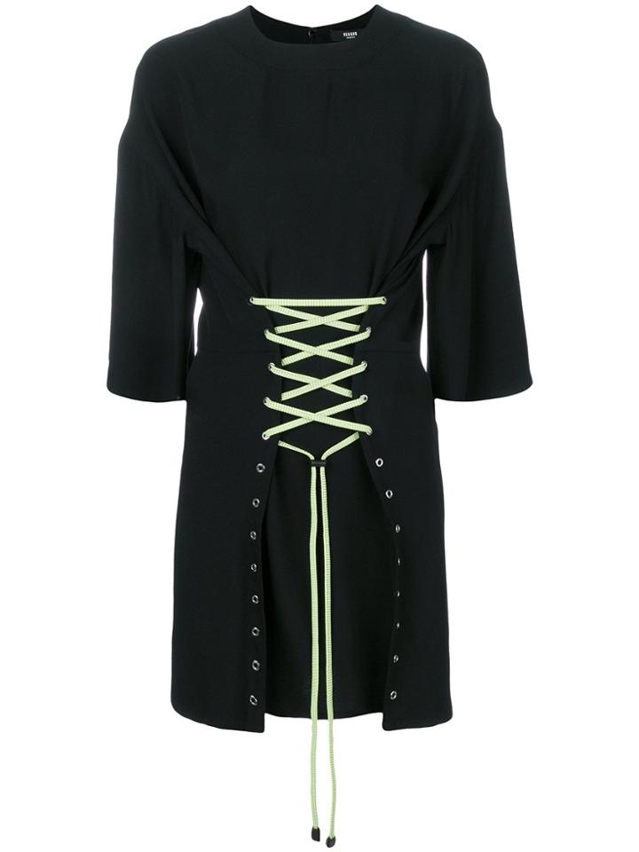 Versus Lace-up Detail T-shirt Dress - Black