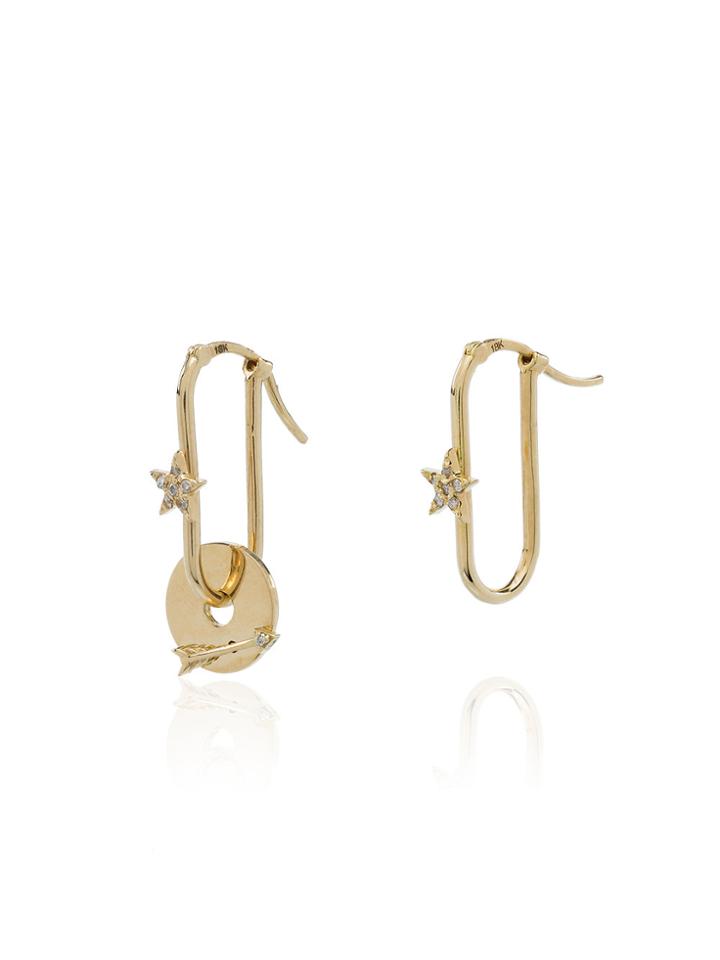 Foundrae 18kt Yellow Gold Small Fob Link Base Star And Arrow Disc