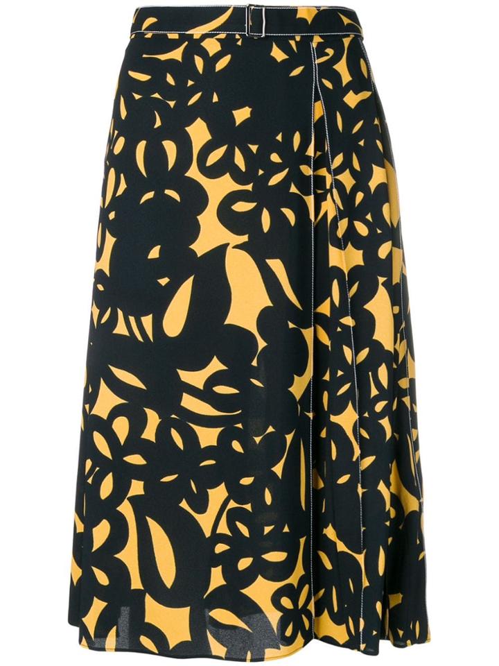Marni Printed A-line Skirt - Black