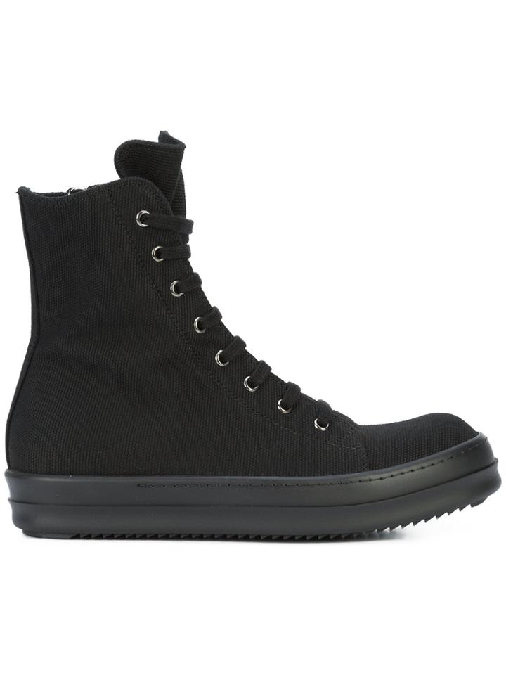 Rick Owens Drkshdw Zip Hi-top Sneakers - Black