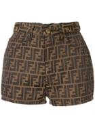 Fendi Pre-owned Zucca Pattern Shorts - Brown