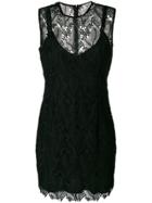 Dvf Diane Von Furstenberg Lace Overlay Dress - Black