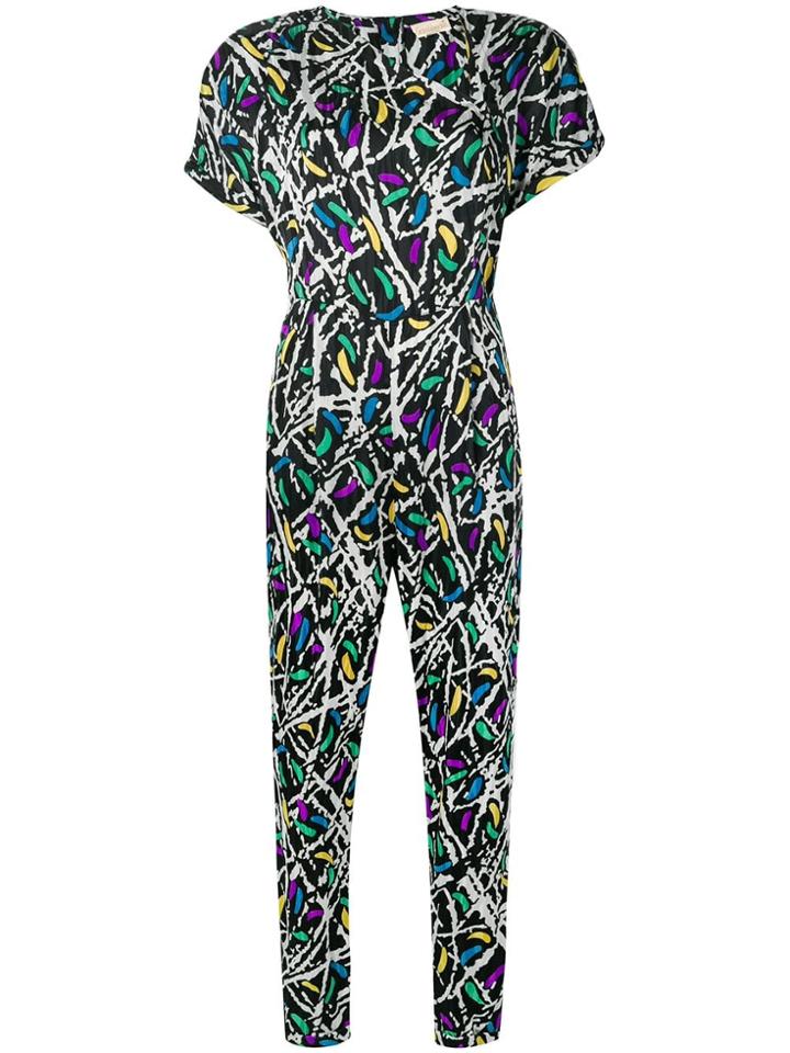 Versace Vintage Pop Art Print Jumpsuit - Black
