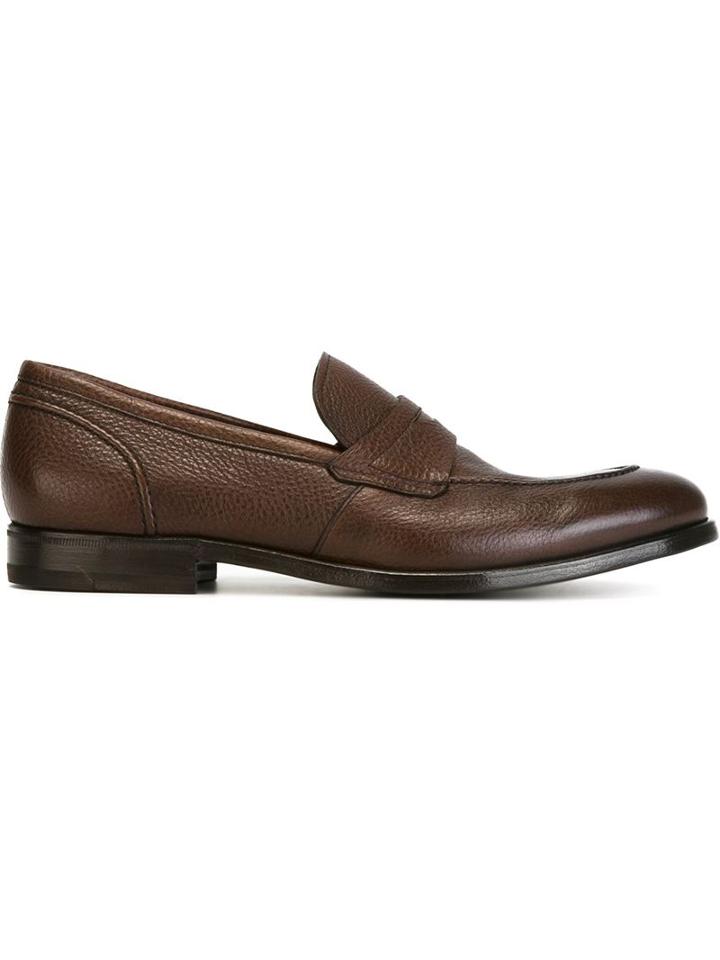 Henderson Baracco Classic Penny Loafers, Men's, Size: 45, Brown, Calf Leather/leather