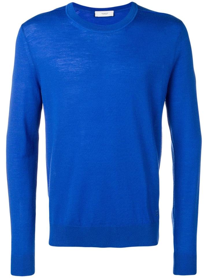 Pringle Of Scotland Round Neck Merino Wool Jumper - Blue