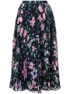Marchesa Notte Floral Pleated Skirt - Blue