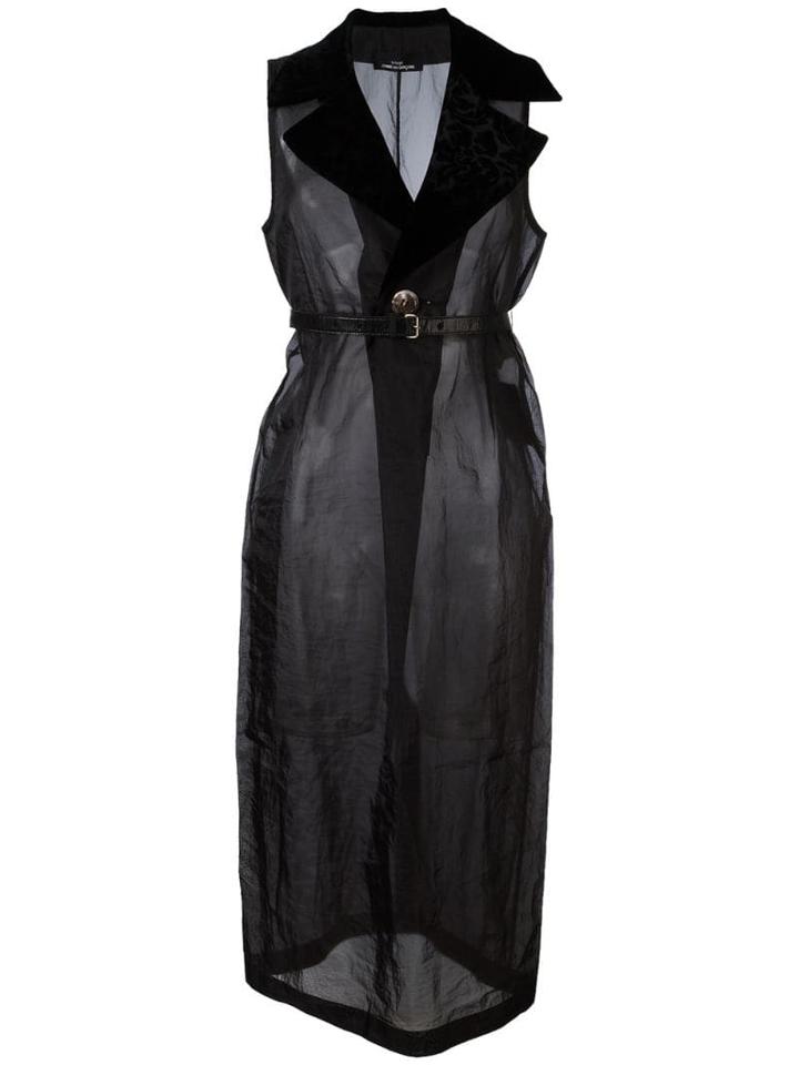 Comme Des Garçons Pre-owned Sheer Long Dress - Black