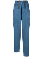 Gmbh Zipped Straight-leg Jeans - Blue