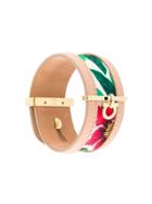 Salvatore Ferragamo Printed Gancio Cuff Bracelet - Pink & Purple