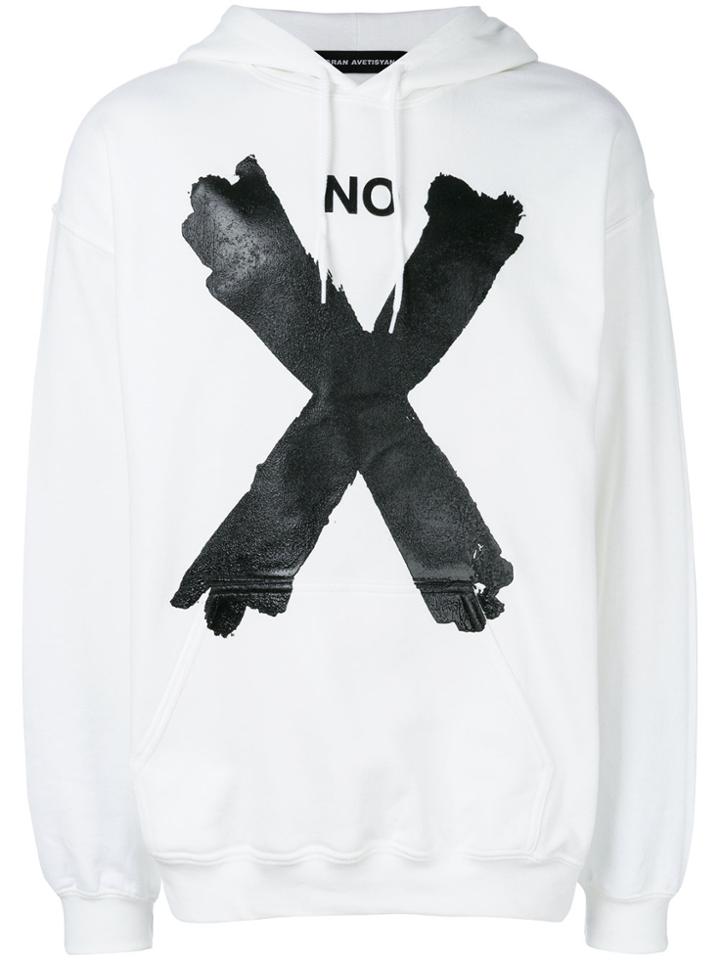 Tigran Avetisyan By Pavel An X Print Hoodie - White