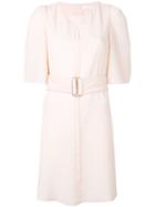 See By Chloé - Belted Mini Dress - Women - Polyester/viscose - 38, Pink/purple, Polyester/viscose