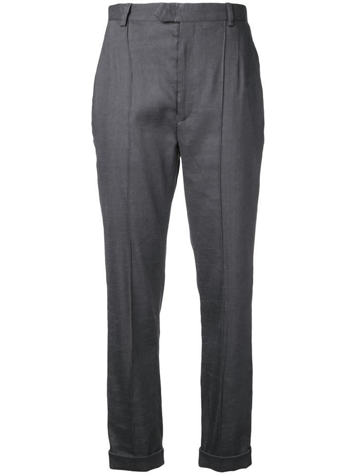 Isabel Marant - Tailored Straight Fit Trousers - Women - Silk/cotton/linen/flax/viscose - 40, Grey, Silk/cotton/linen/flax/viscose