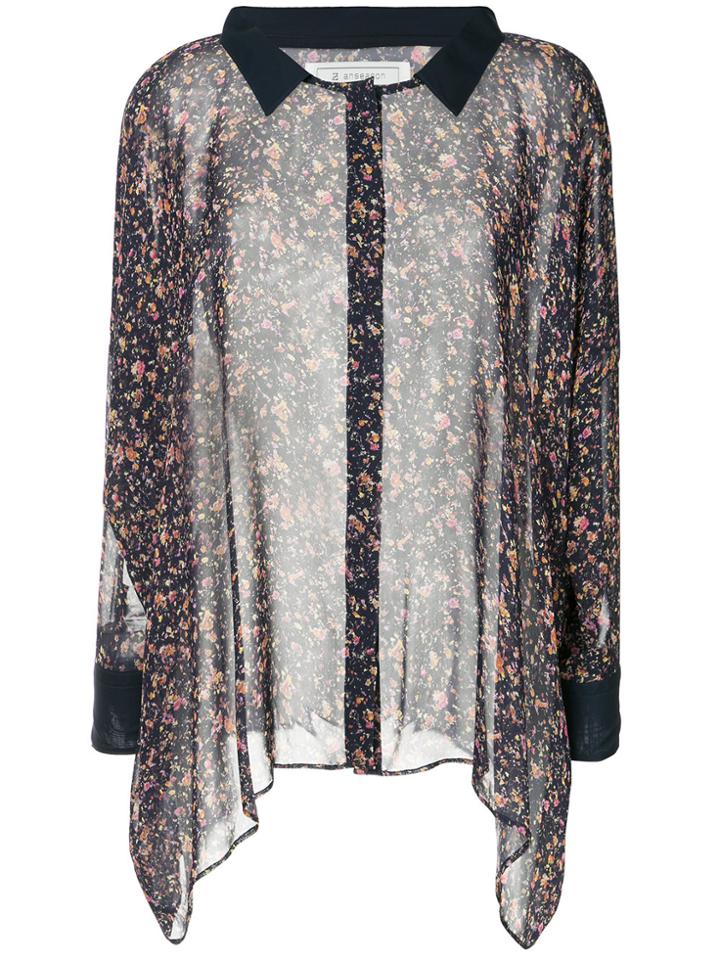 Anrealage Flower Chiffon Sleeve Tee - Black