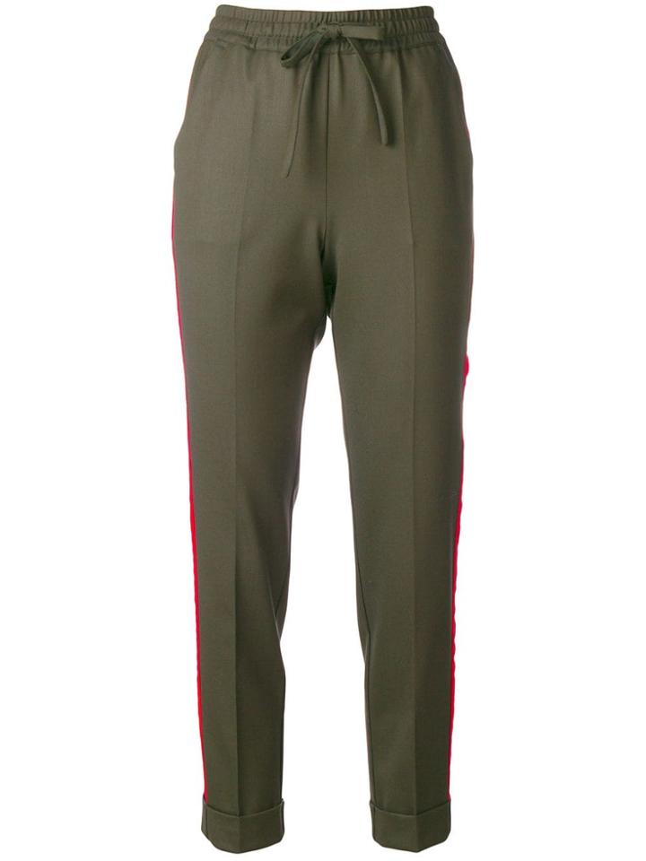 P.a.r.o.s.h. Velvet Trim Trousers - Green