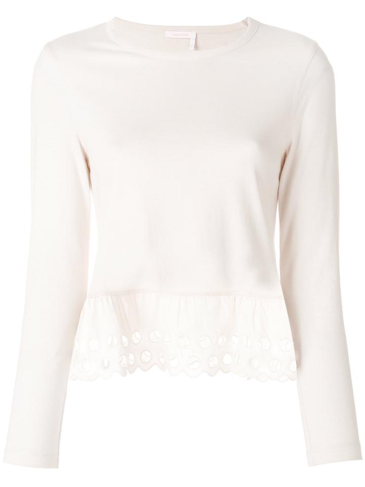 See By Chloé Ruffled Hem Top - Pink & Purple