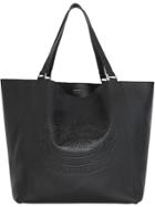 Burberry Large Embossed Crest Bonded Leather Tote - Black