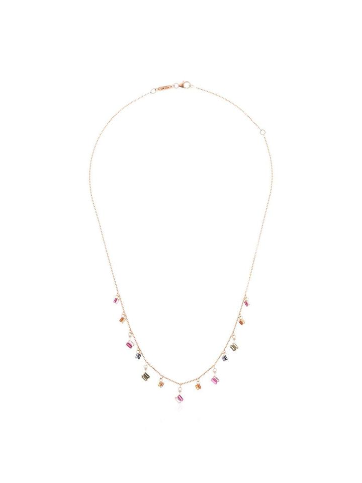 Suzanne Kalan 18kt Rose Gold Firework Charm Necklace - Multicoloured