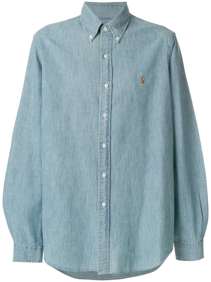 Polo Ralph Lauren Logo Embroidered Denim Shirt - Blue