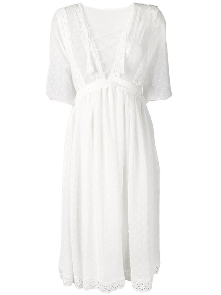 Jovonna Embroidered Midi Dress - White