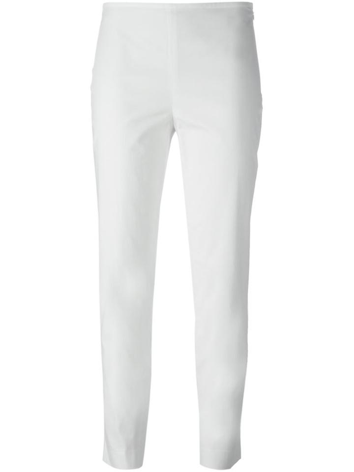 Jil Sander Navy Cropped Trousers, Women's, Size: 38, White, Cotton/spandex/elastane/acetate/rayon