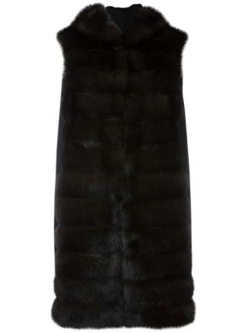Manzoni 24 Sleeveless Hooded Coat, Women's, Size: 44, Black, Cashmere/sable
