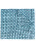 Faliero Sarti - Checked Polka-dot Scarf - Women - Silk/cotton/modal - One Size, Blue, Silk/cotton/modal