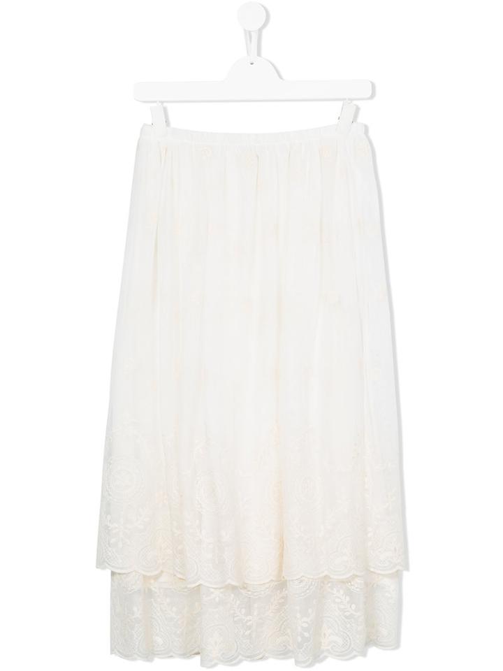 Caffe' D'orzo - Fiordaliso Maxi Skirt - Kids - Cotton/nylon/spandex/elastane/micromodal - 16 Yrs, Girl's, Nude/neutrals