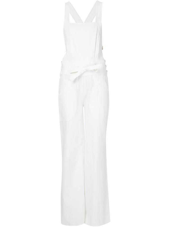 Ulla Johnson Button Waist Dungarees, Women's, Size: 4, White, Cotton
