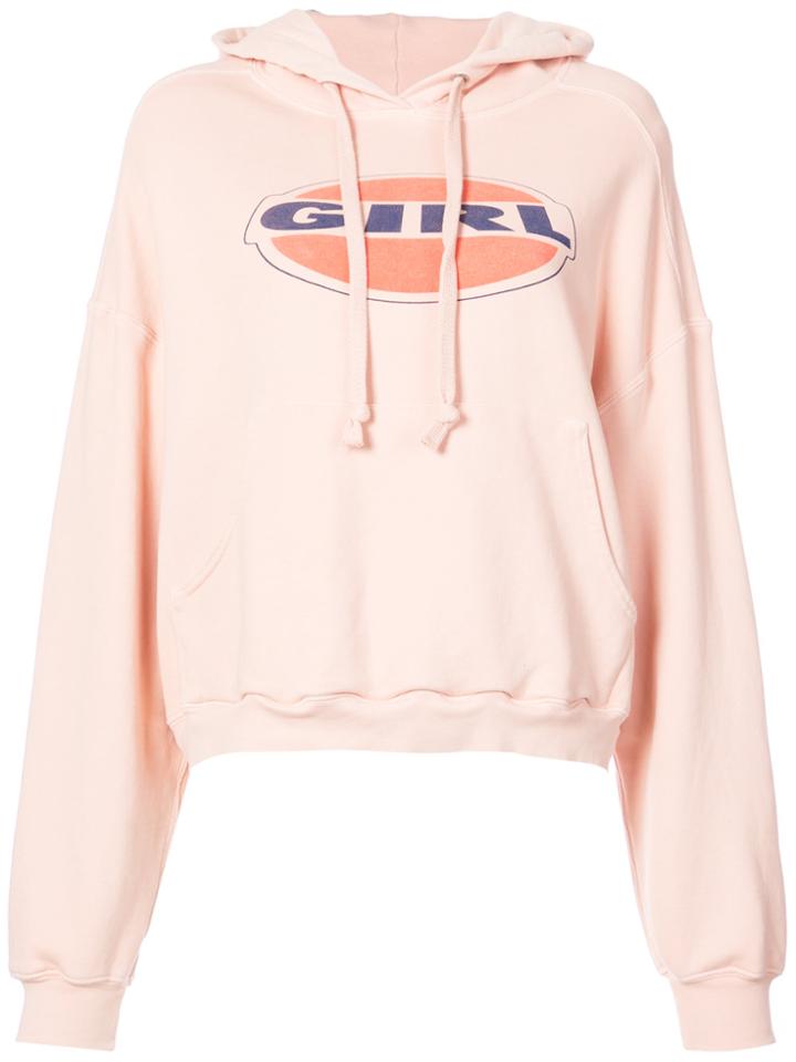 Re/done Girl Logo Sweatshirt - Pink & Purple